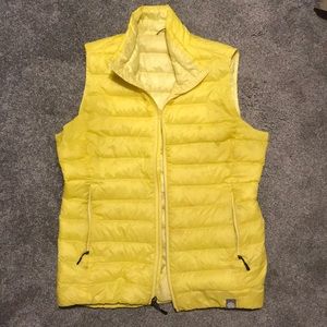 REI yellow puff vest
